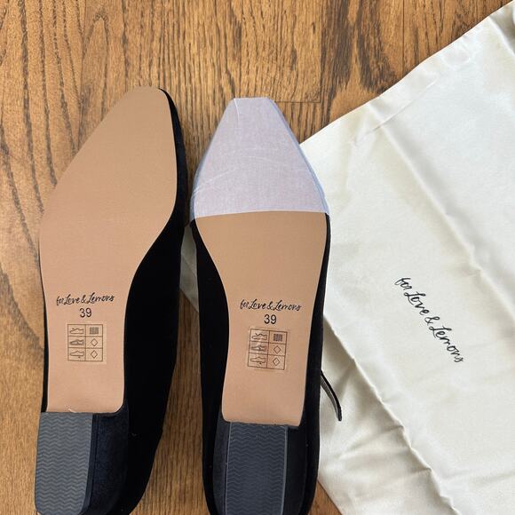 For Love & Lemons Black Velvet Mary Jane Flats โ Size 39 (8.5/9) - Picture 4 of 4